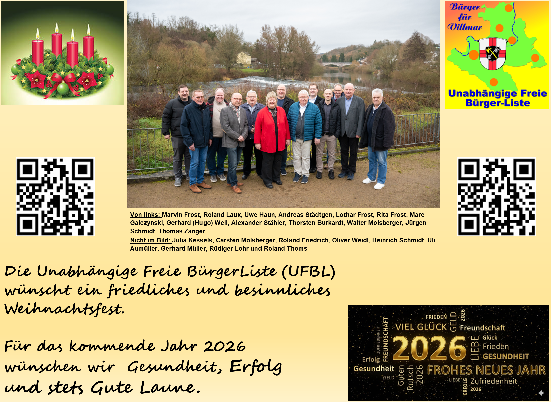 Die UFBL wünscht Frohe Weihnachten und einen Guten Rutsch ins Jahr 2026