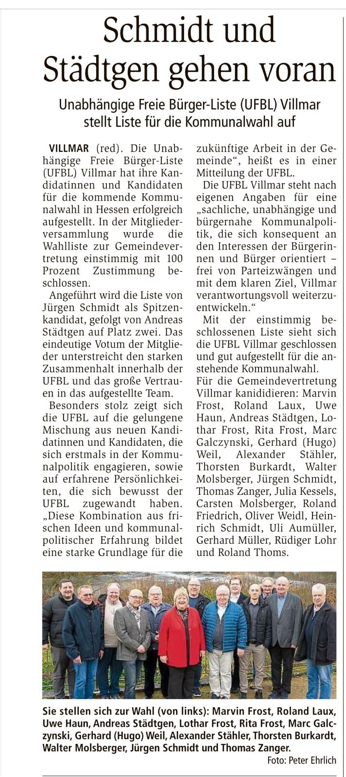 WT und NNP informieren zur Listenaufstellung!