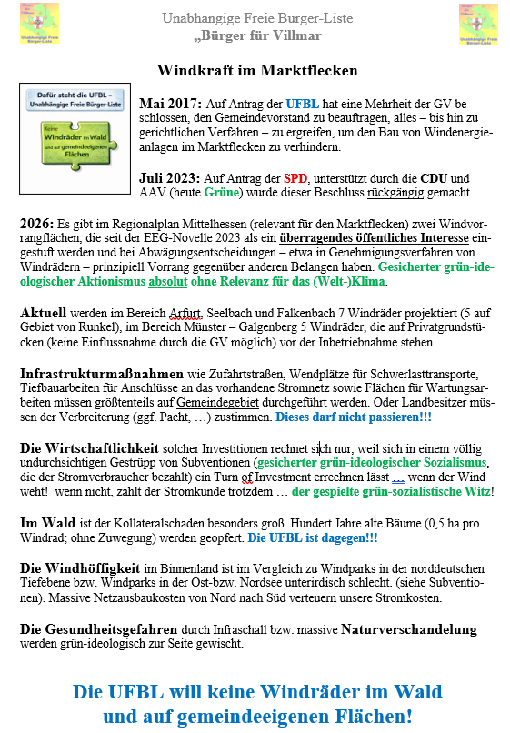 Windkraft in und um den Marktflecken II