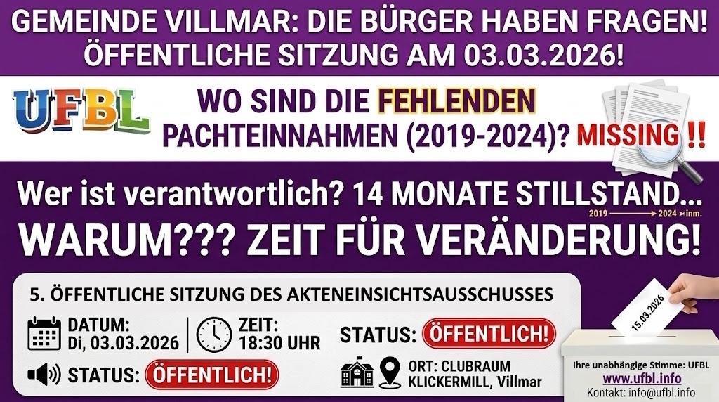 Wo sind die Pachteinnahmen? Transparenz!